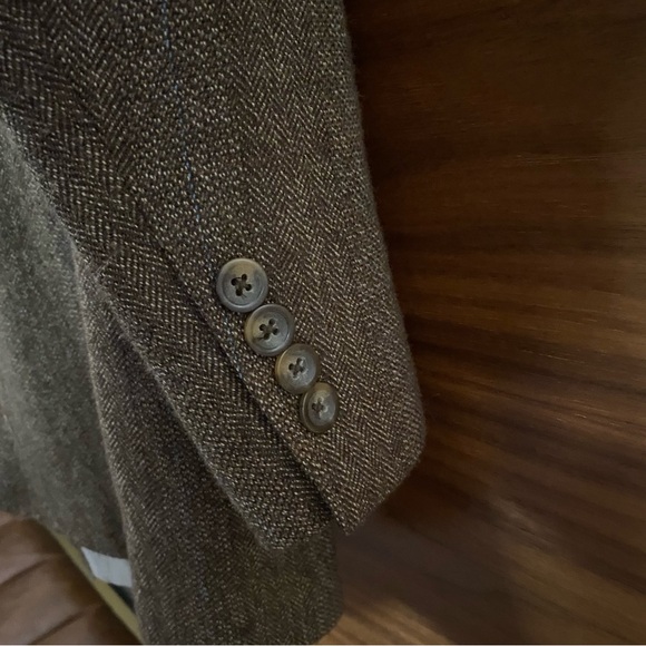 OSCAR DE LA RENTA - BROWN BLAZER - ELBOW PATCHES - Picture 12 of 15